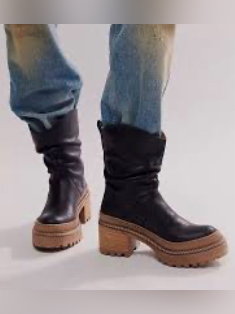 Free People MEL BLACK SLOUCHY BOOTS US 9 $270